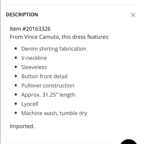 NWT Tencel Vince Camuto Navy Blue Vneck Button Down Spaghetti Strap Dress - Picture 10 of 11